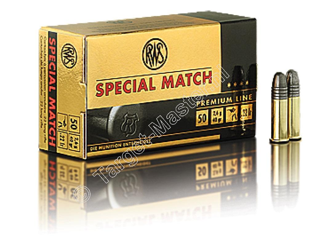 RWS Premium Line SPECIAL MATCH Munitie .22 Long Rifle 40 grain Lead Round Nose verpakking 50